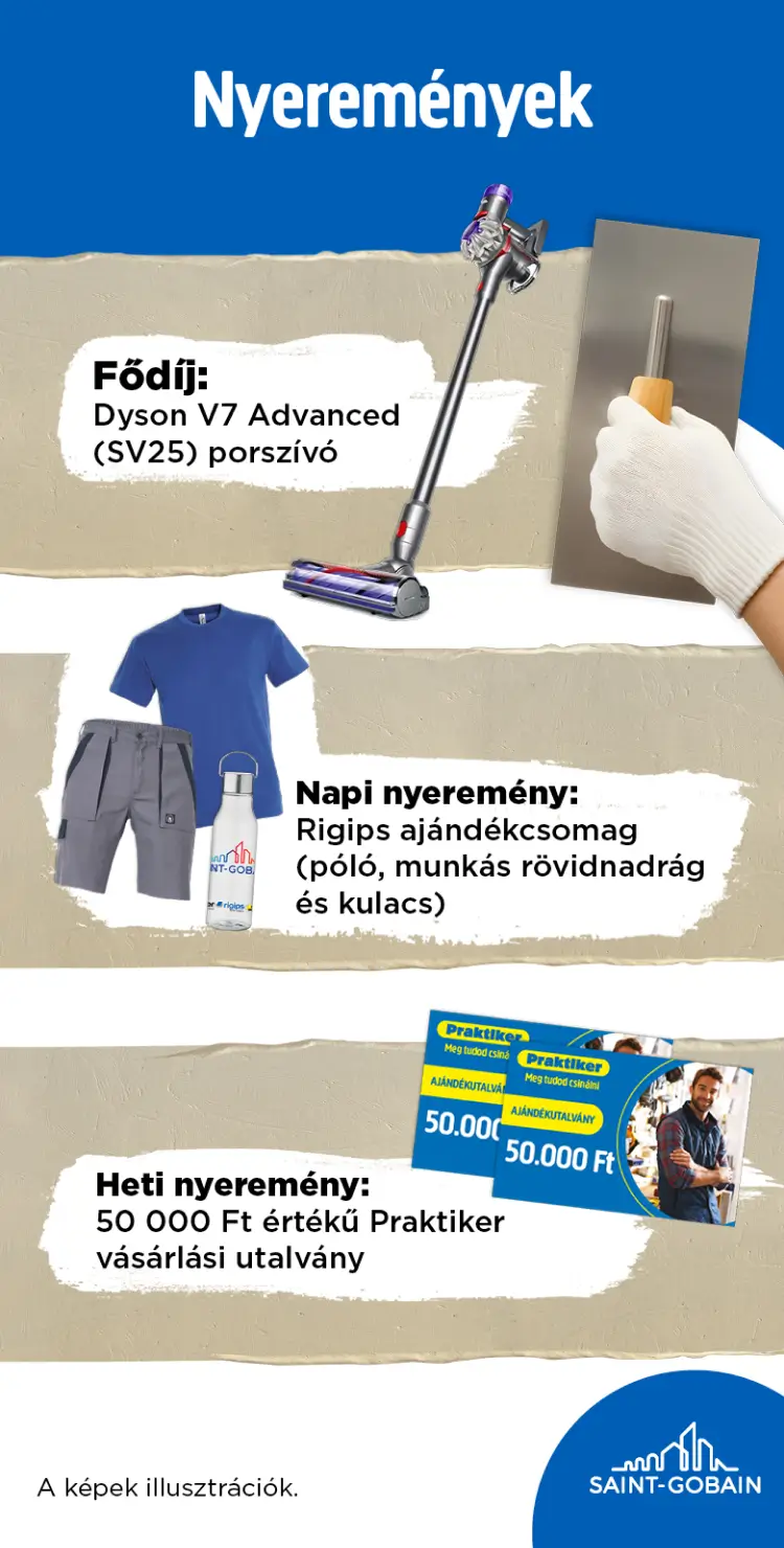 A promócióban megnyerhető nyeremények plakátképe.
